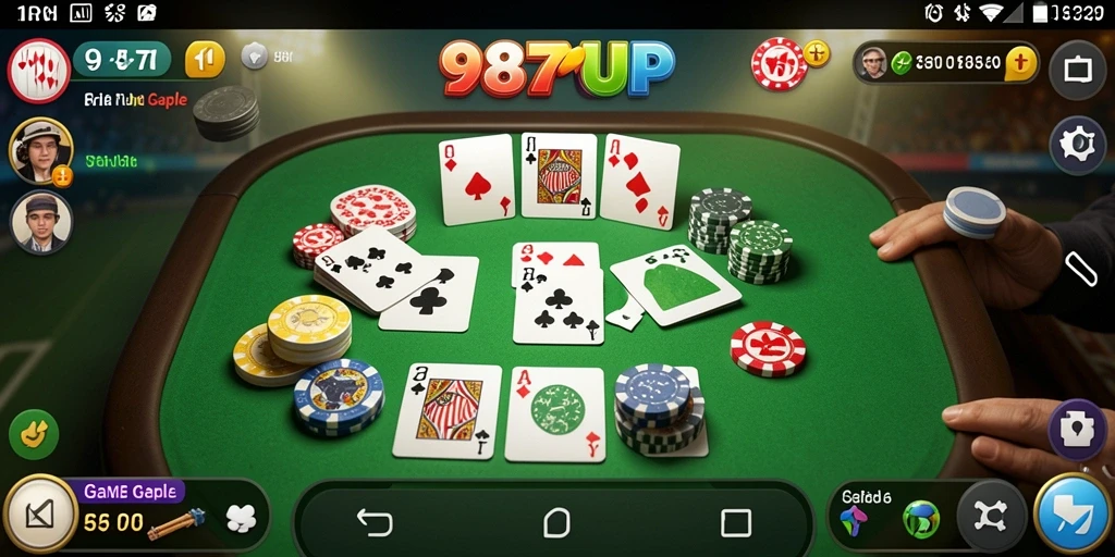 Gameplay seru Gaple dalam 987UP yang penuh tantangan.
