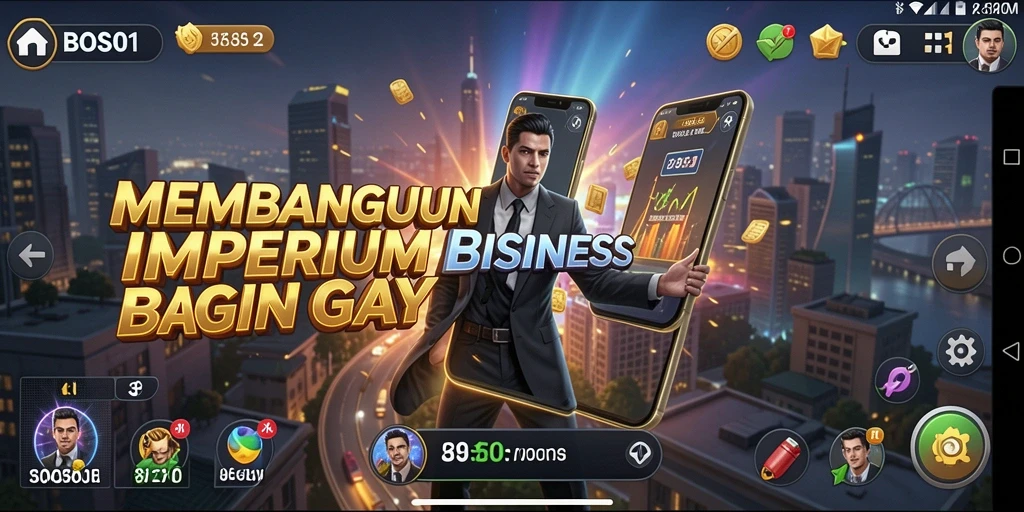 Tampilan gameplay menarik dalam BOS01 yang menunjukkan pengelolaan bisnis Tycoon.