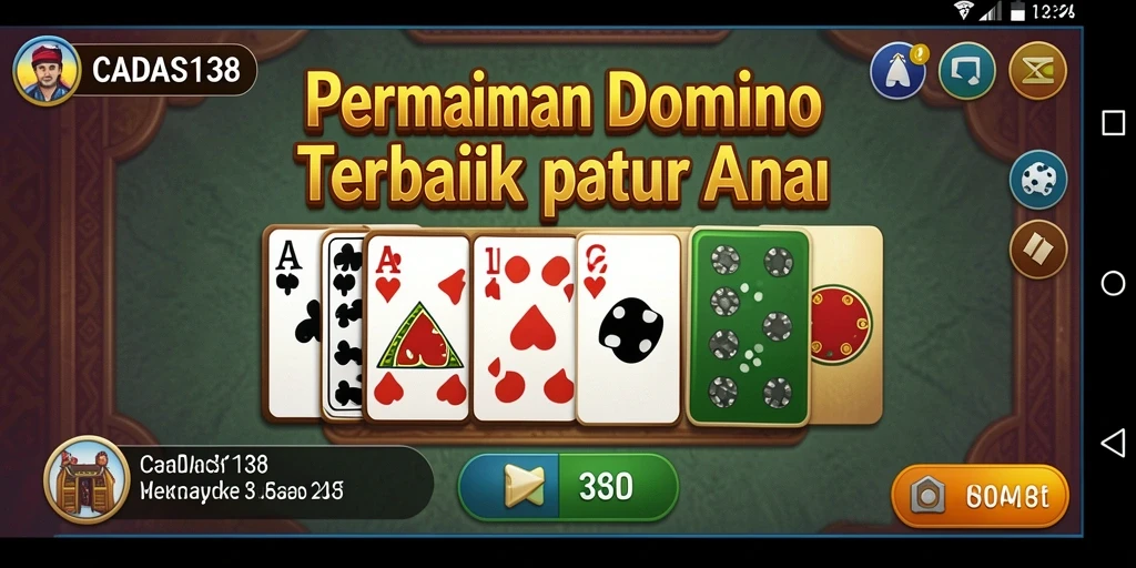 Screenshot utama CADAS138 menunjukkan gameplay yang seru dan interaktif dalam permainan Domino.