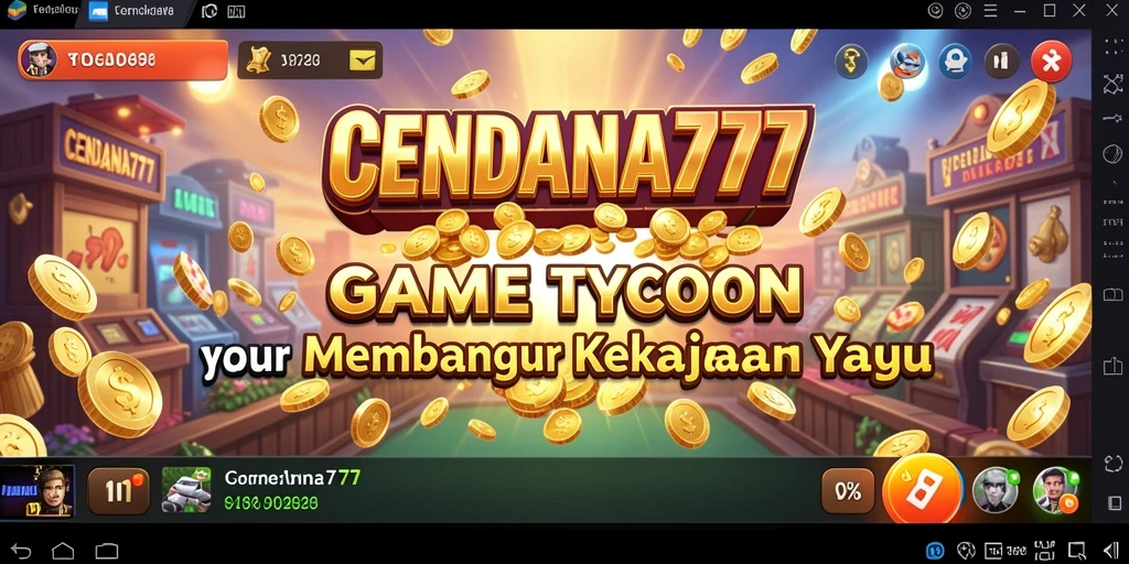 Tampilan gameplay seru CENDANA777 dengan manajemen bisnis Tycoon.