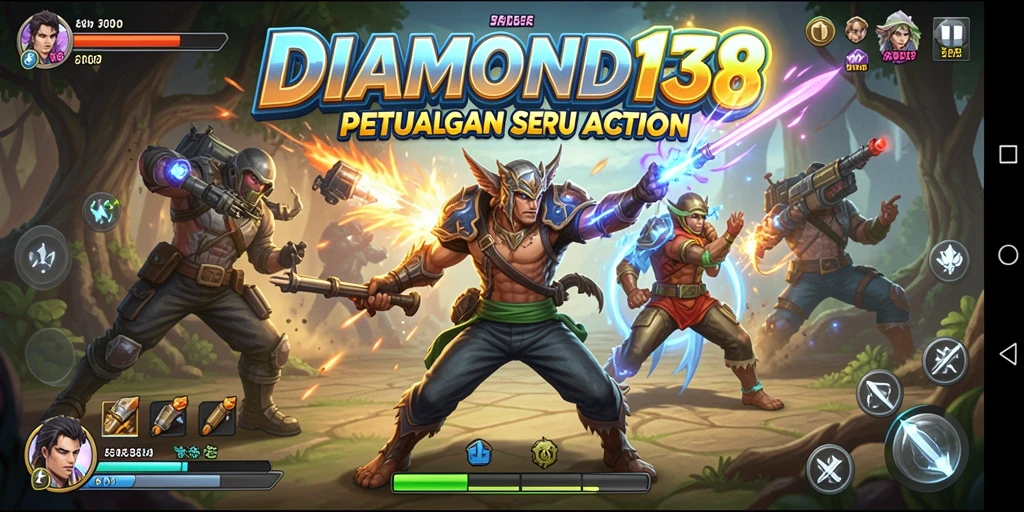 Tampilan gameplay seru DIAMOND138 dengan pertarungan aksi yang menegangkan.