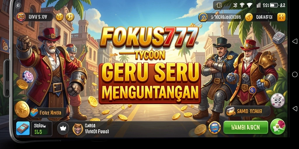 Screenshot utama FOKUS777 menampilkan gameplay Tycoon yang menarik.
