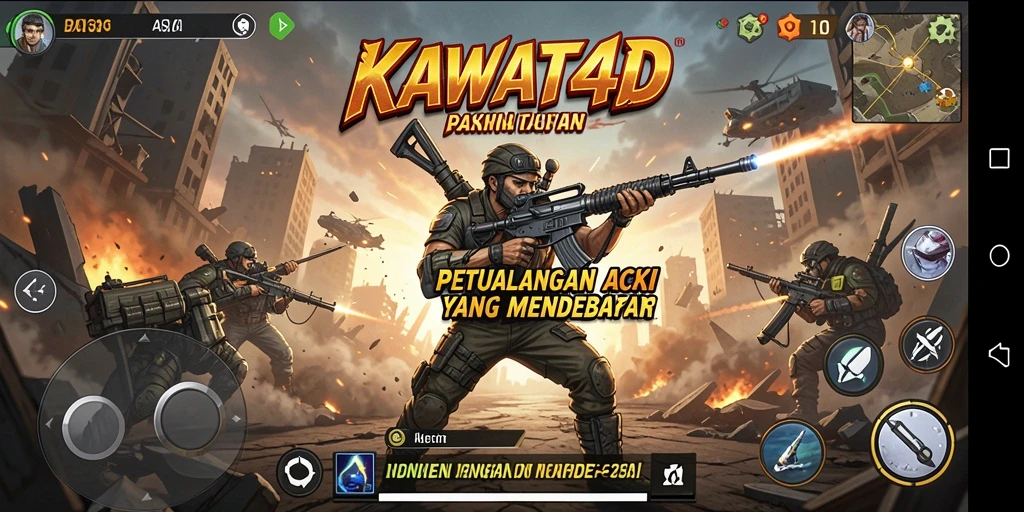 Gameplay KAWAT4D yang penuh aksi dan tantangan.