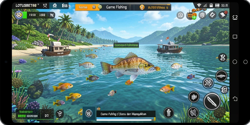 Screenshot LOTUSBET88 menampilkan gameplay Fishing yang seru dan menantang.