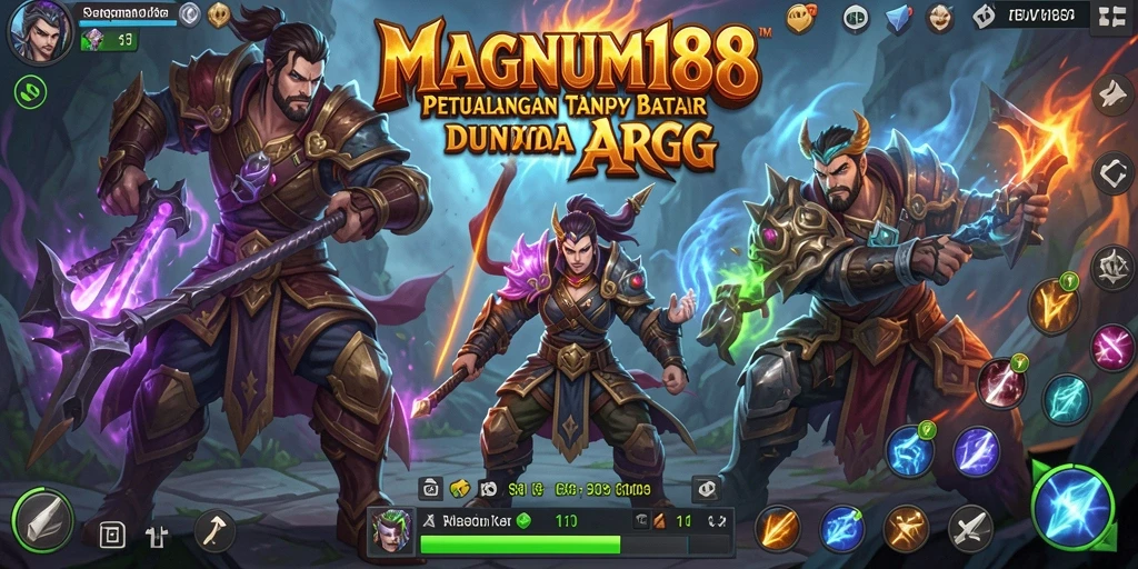 Tangkapan layar gameplay MAGNUM188 yang menunjukkan pertempuran epik.