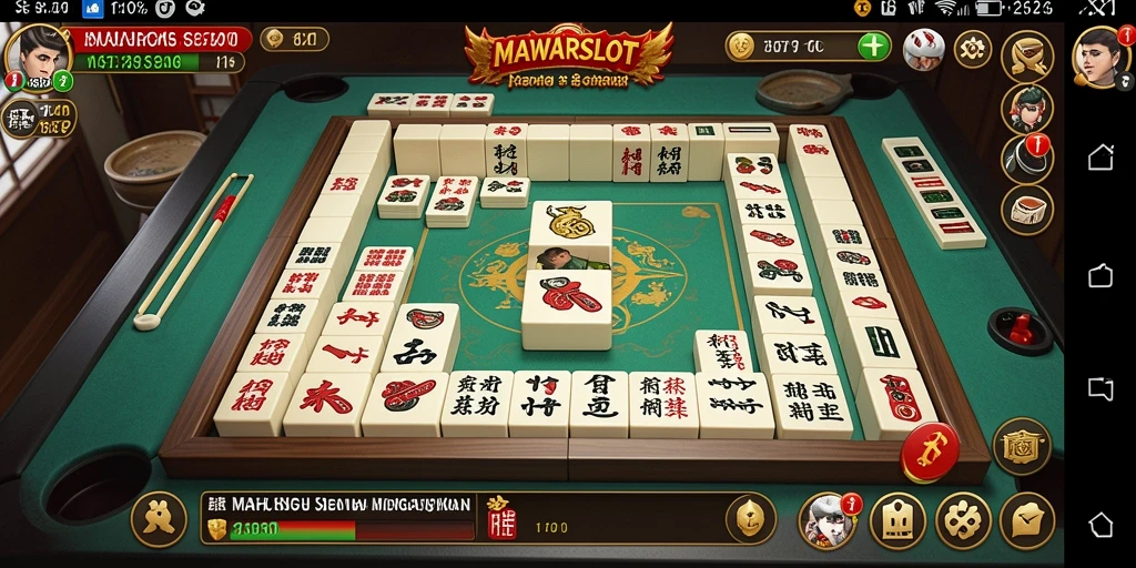 Tampilan menarik dari gameplay Mahjong MAWARSLOT di perangkat mobile.