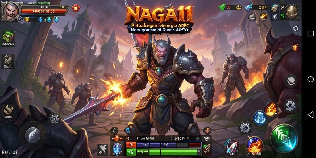 Tangkapan layar utama NAGA11 menunjukkan aksi bertarung yang seru di dunia ARPG.