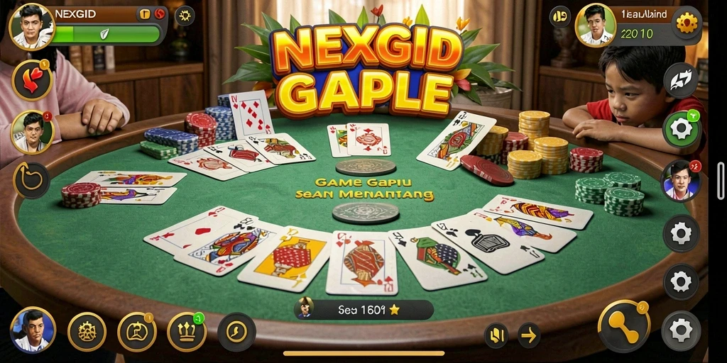 Screenshot gameplay NEXGID menampilkan momen seru saat bermain Gaple.