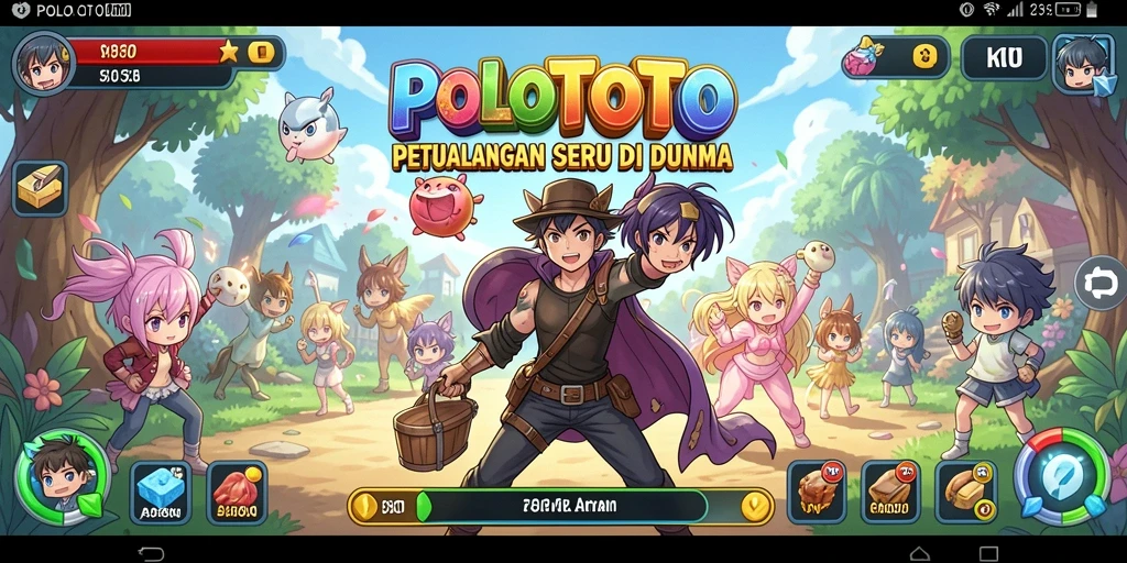 Tampilan gameplay menarik dari POLOTOTO dengan karakter Anime yang dinamis.