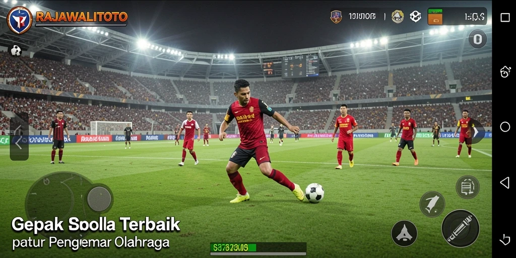 Screenshot RAJAWALITOTO menampilkan aksi seru dalam pertandingan sepak bola.