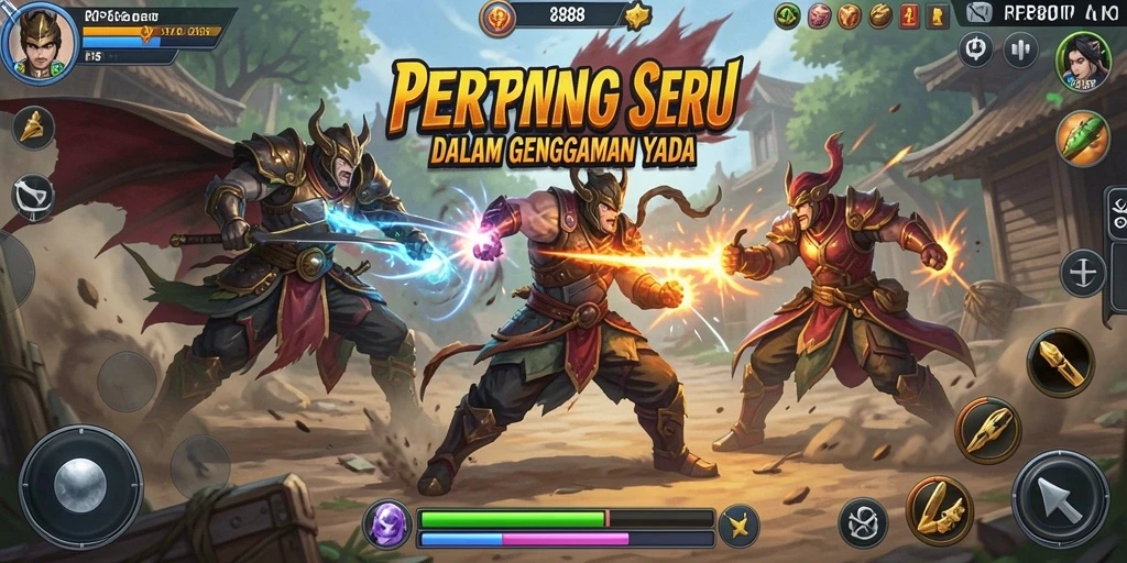 Tangkapan layar RP888 menampilkan pertarungan epik antara karakter superhero.