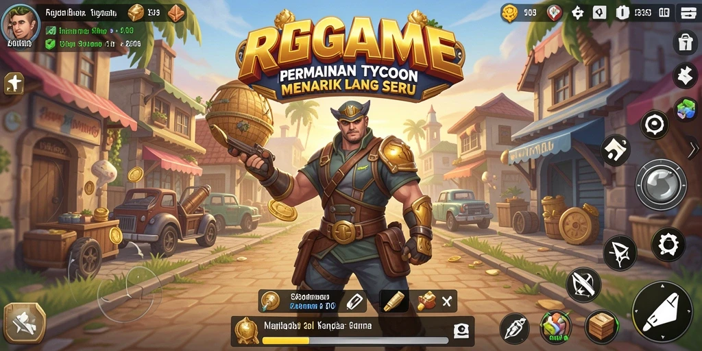 Tampilan gameplay RPGAME menunjukkan manajemen bisnis yang seru dan kompetitif.