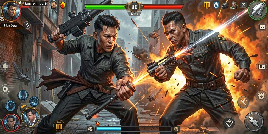 Screenshot utama S80 menunjukkan gameplay Action yang mendebarkan.