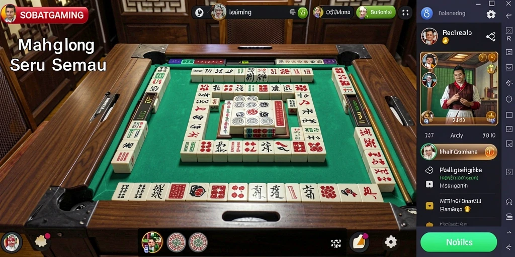 Tampilan menarik dari gameplay Mahjong dalam SOBATGAMING.