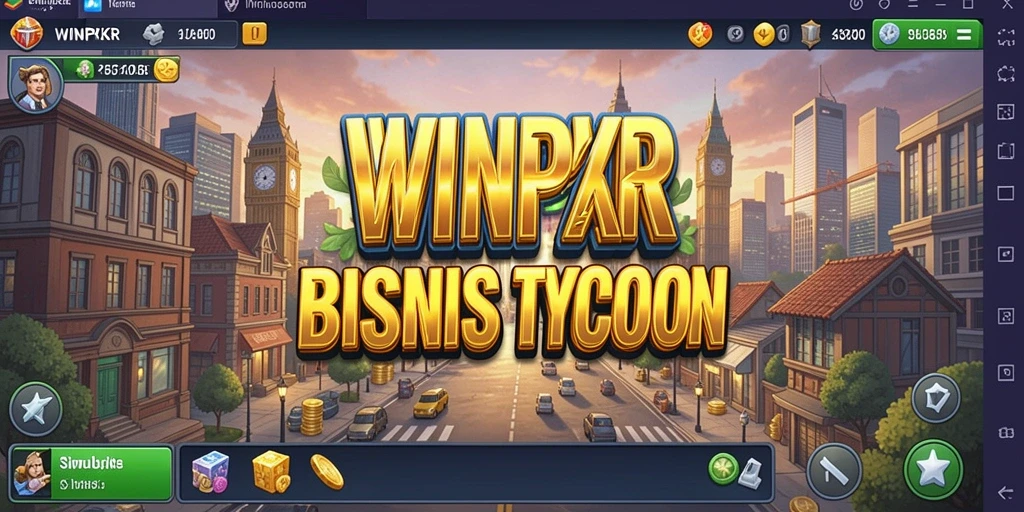 Screenshot gameplay WINPKR yang menampilkan manajemen bisnis yang seru.