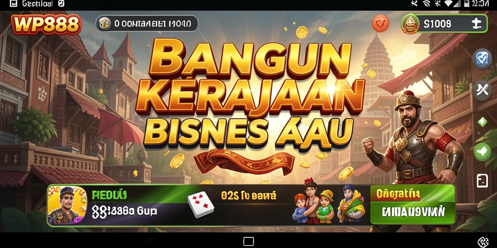 Gameplay seru WP888 yang menggambarkan aktivitas bisnis.