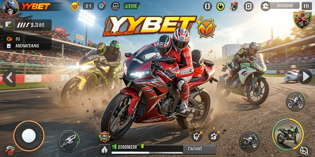 Gameplay seru dengan motor balap di lintasan yang menantang.